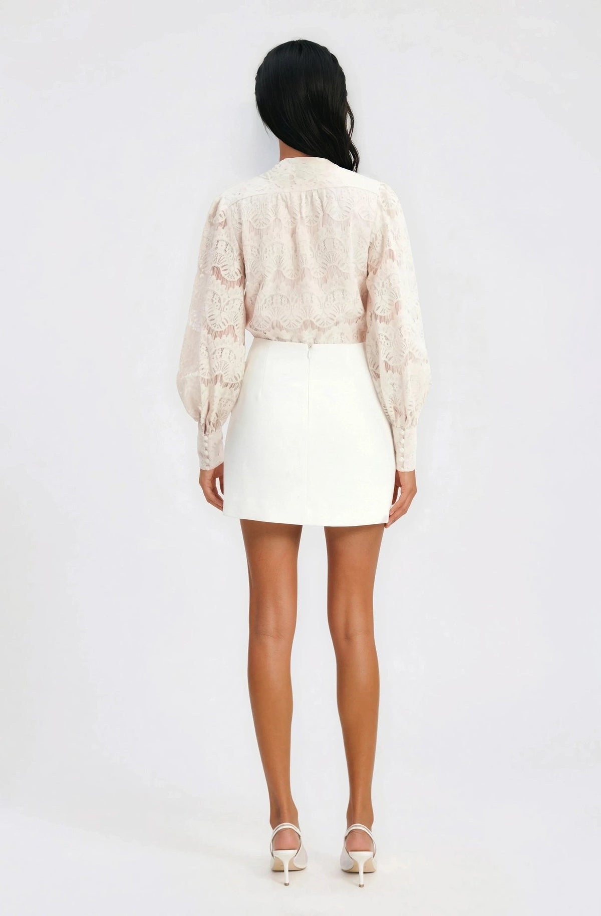 Delphi Linen Mini Skirt – Orchid White