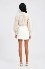 Delphi Linen Mini Skirt – Orchid White