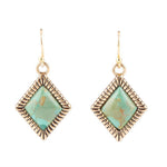 Diamond Days Blue Turquoise and Golden Earrings