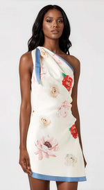 Elba Mini Dress - White Multi