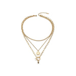 Elizabeth Coin Layered Necklace Gold Plated Delicate