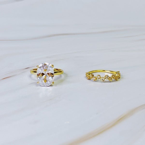 Ellison and Young - Lovely Oval Cut Solitaire Ring Set Of 2