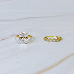 Ellison and Young - Lovely Oval Cut Solitaire Ring Set Of 2