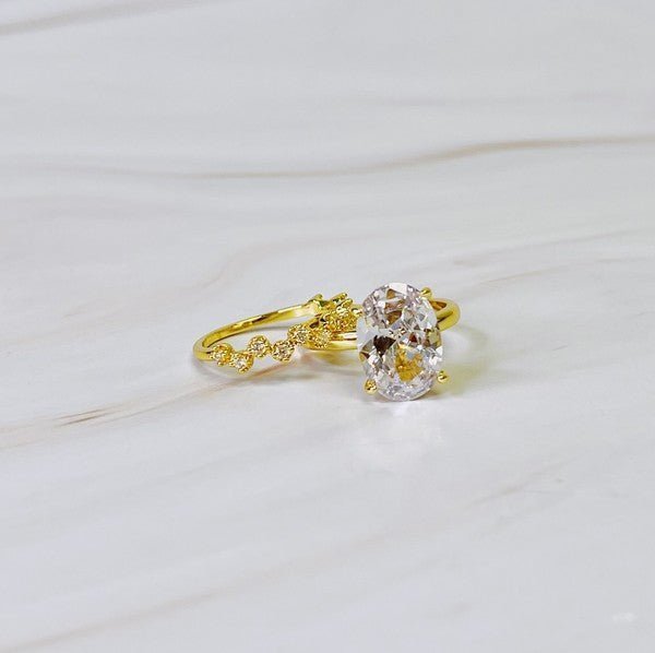 Ellison and Young - Lovely Oval Cut Solitaire Ring Set Of 2