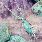 Emile Sterling Silver & Blue Turquoise Pendant Necklace