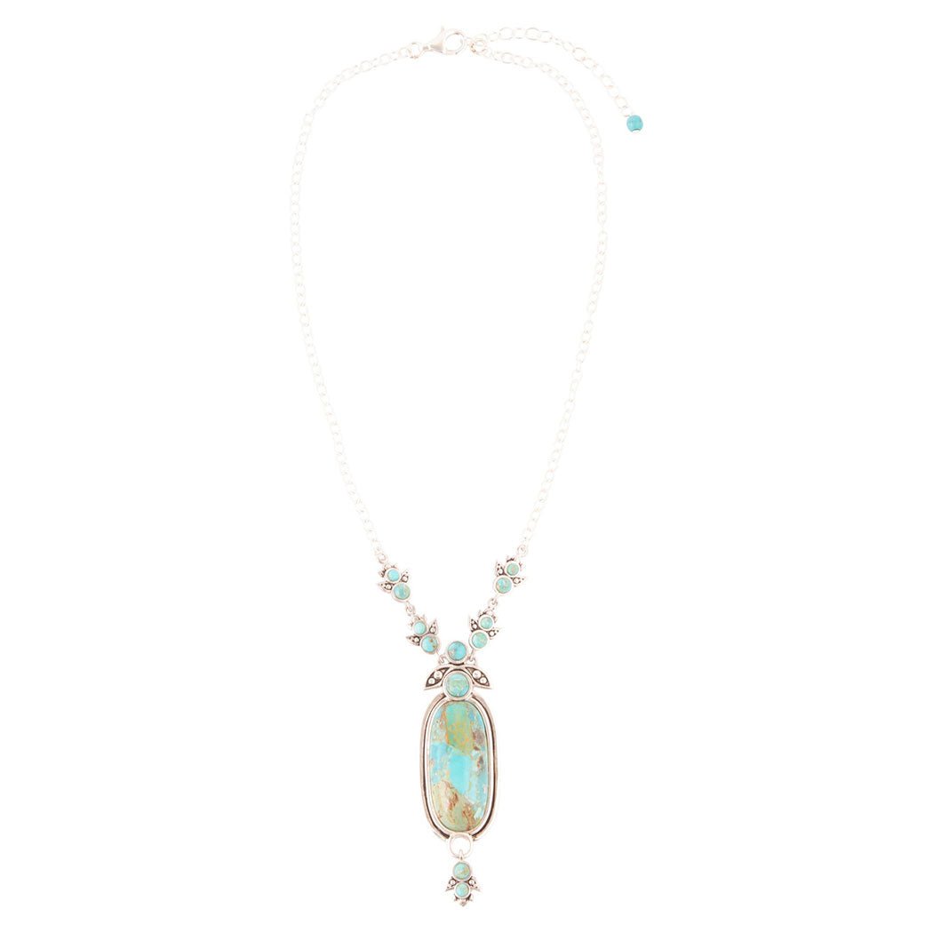 Emile Sterling Silver & Blue Turquoise Pendant Necklace