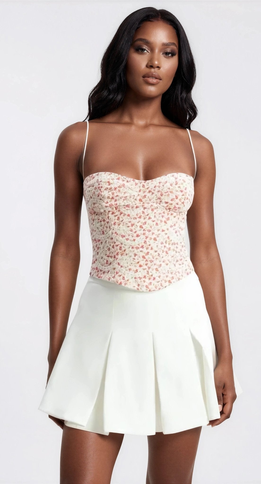 Estie Embroidered Corset Top – Red Floral (Final Sale)