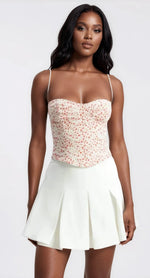 Estie Embroidered Corset Top – Red Floral (Final Sale)
