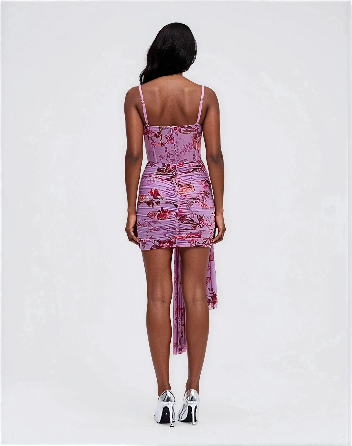 Floral Haze Bustier Mini Dress – Violet