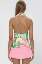 Fontes Halter Neck Top – Pink Floral (Final Sale)