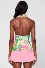 Fontes Halter Neck Top – Pink Floral (Final Sale)