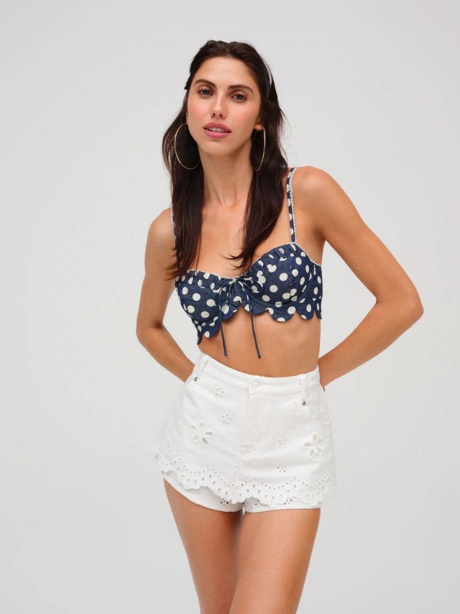 For Love & Lemon - Daisy Eyelet Denim Skort