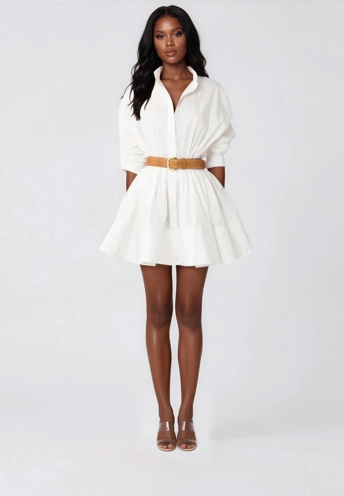 Hattie Shirt Dress – White