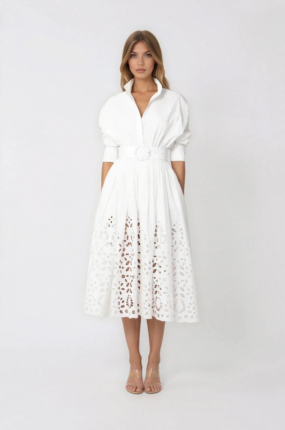Hayden Shirt Dress – White