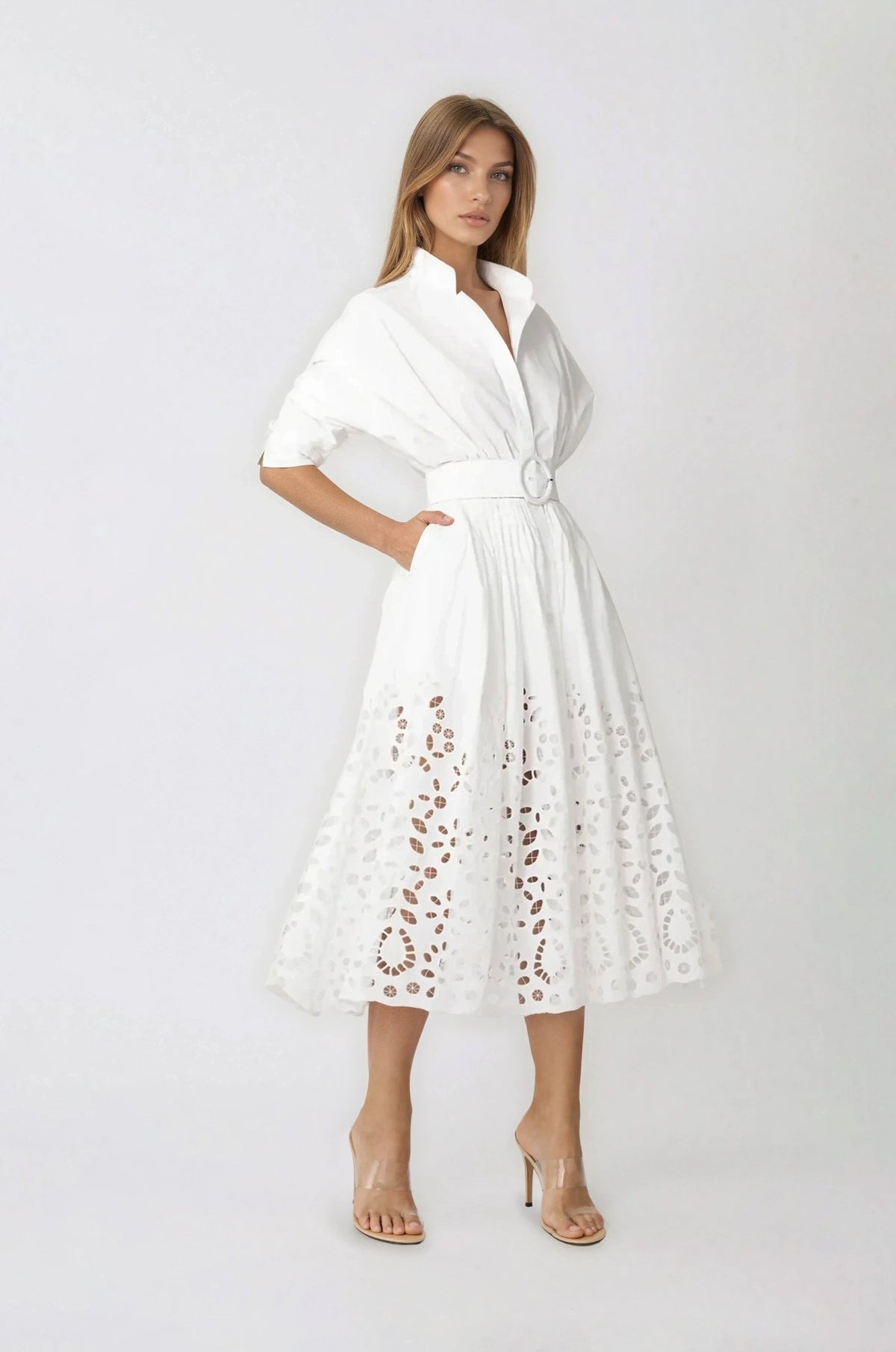 Hayden Shirt Dress – White