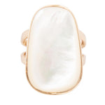 High Class White Mother of Pearl Golden Ring