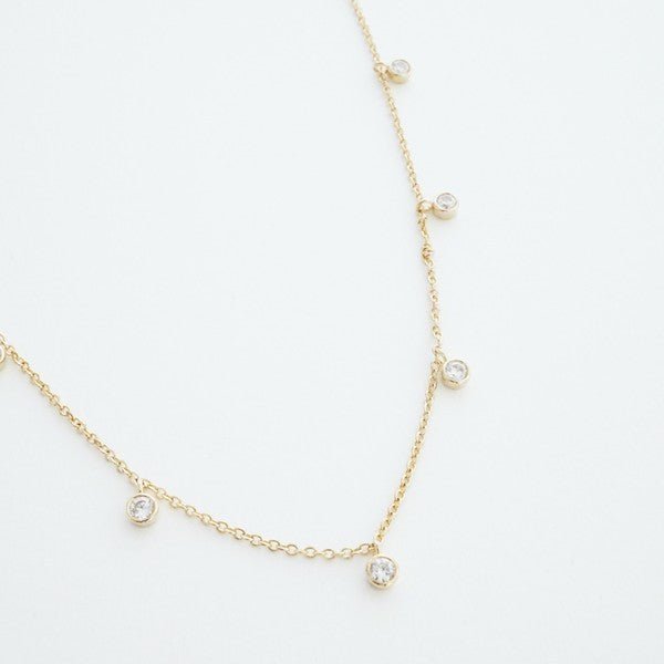 HONEYCAT - Crystal Bezel Stardust Necklace