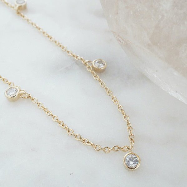 HONEYCAT - Crystal Bezel Stardust Necklace