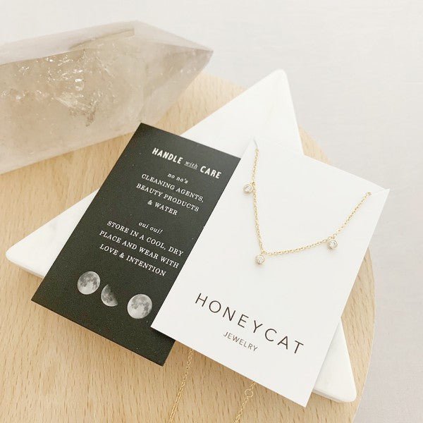 HONEYCAT - Crystal Bezel Stardust Necklace