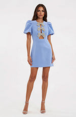 Juliana Puff Sleeve Mini – Blue
