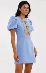 Juliana Puff Sleeve Mini – Blue
