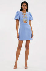 Juliana Puff Sleeve Mini – Blue