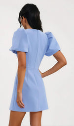 Juliana Puff Sleeve Mini – Blue