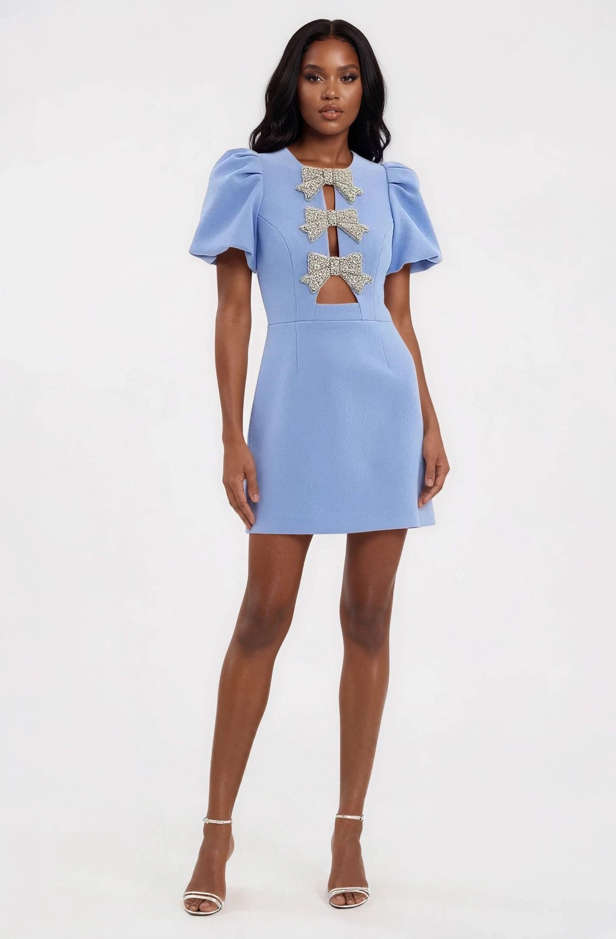 Juliana Puff Sleeve Mini – Blue