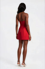 Karoline Hourglass Mini Dress – Deep Red (Final Sale)
