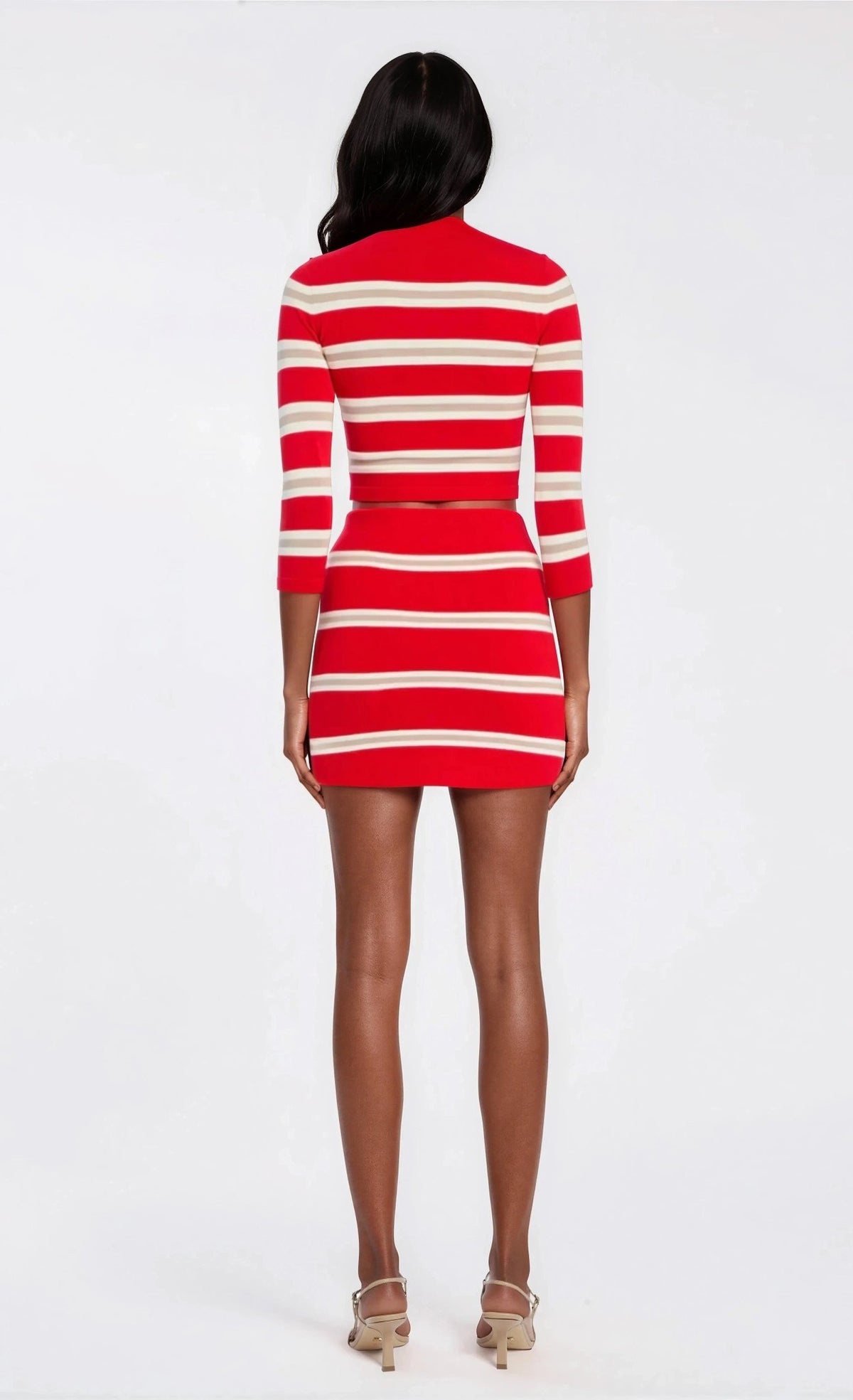 Kian Knit Skort – Cherry/Sand/Eggshell