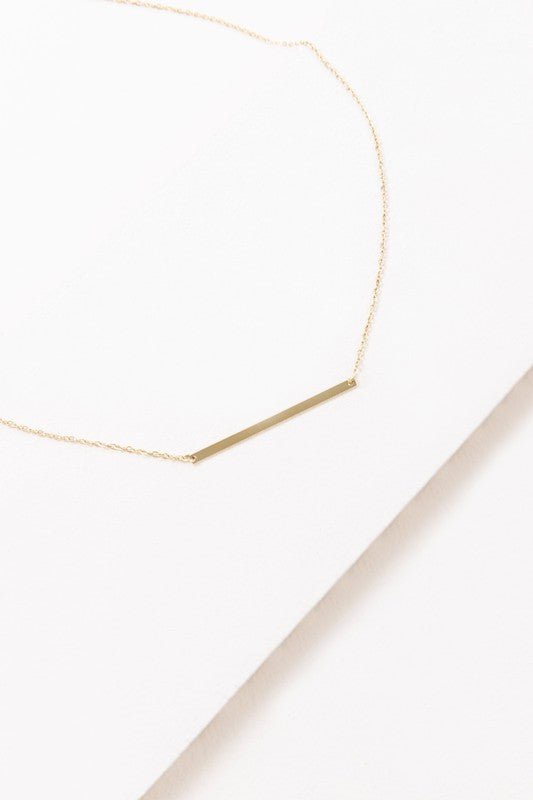 Lovoda - 14k Modern Minimalist Bar Necklace