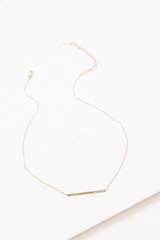 Lovoda - 14k Modern Minimalist Bar Necklace