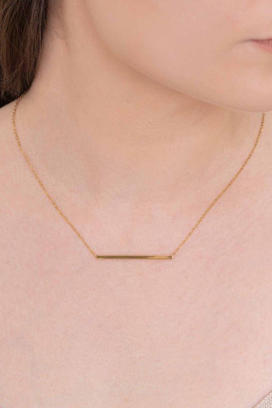Lovoda - 14k Modern Minimalist Bar Necklace