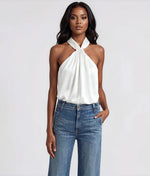 Maia Gather Sleeveless Top - Ivory