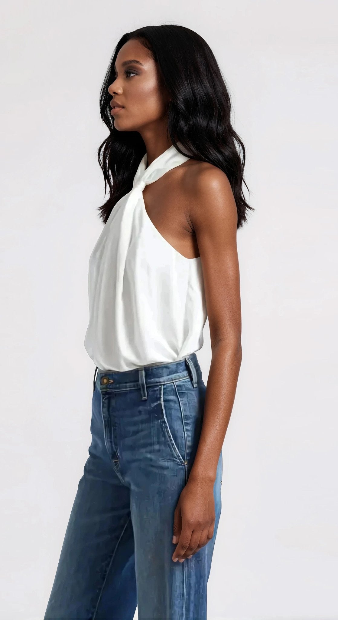 Maia Gather Sleeveless Top - Ivory