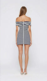 Malory Striped Mini Dress – Navy/White