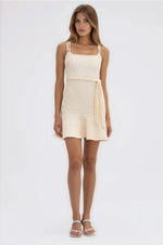 Metallic Knit Mini Dress – Off White