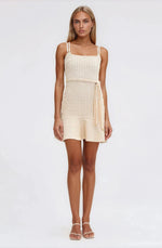 Metallic Knit Mini Dress – Off White