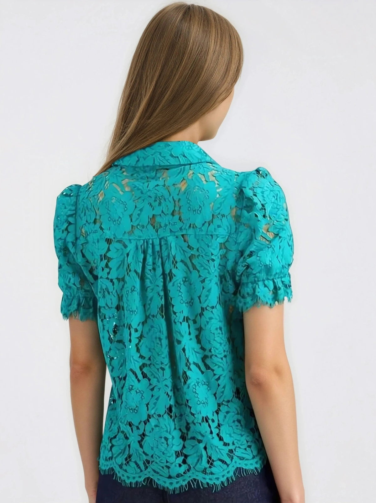 Mina Lace Shirt - Topaz - XO, Tina