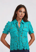 Mina Lace Shirt - Topaz - XO, Tina