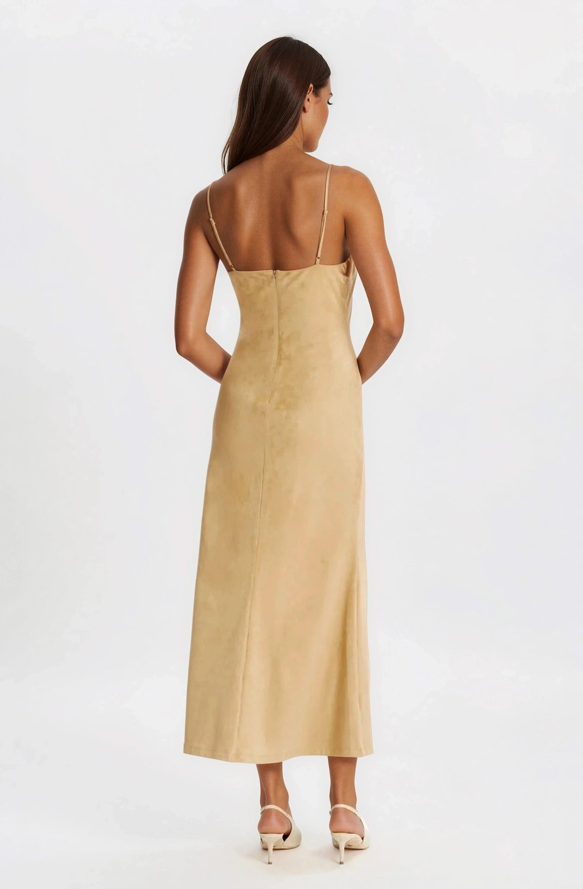 Nadira Faux Suede Dress – Soft Camel - XO, Tina