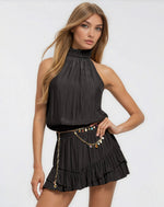 Naya Sleeveless Smocked Mini Dress - Black