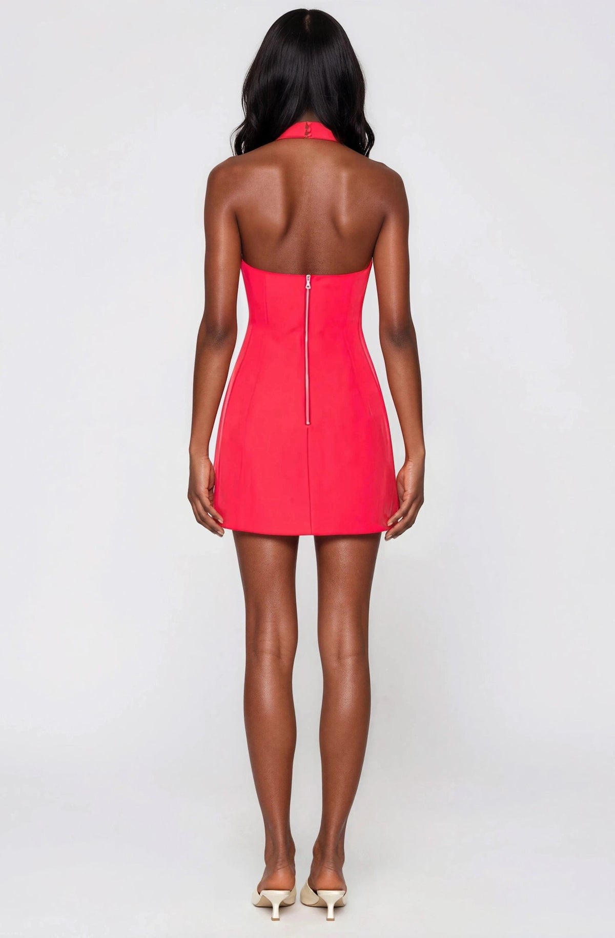 Nevelle Hourglass Halter Dress – Flame Red (Final Sale)