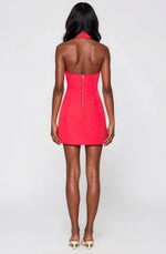 Nevelle Hourglass Halter Dress – Flame Red (Final Sale)