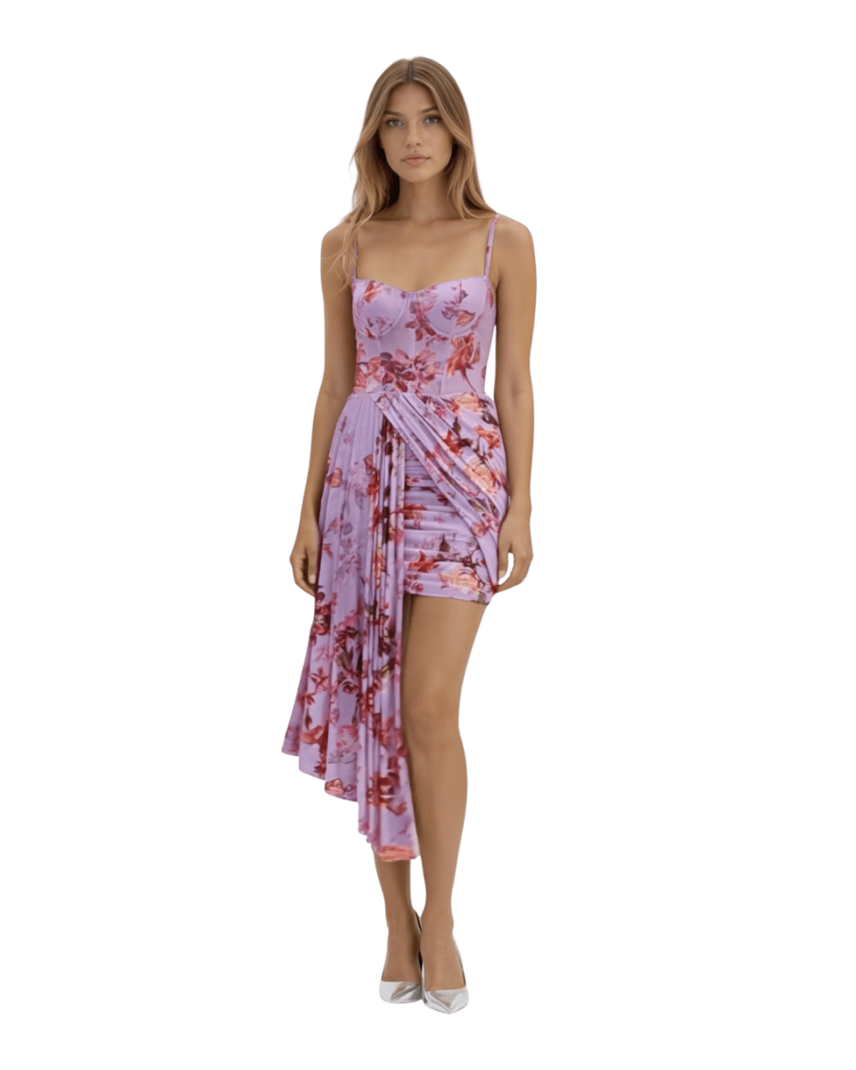 PatBO - Floral Haze Bustier Mini Dress