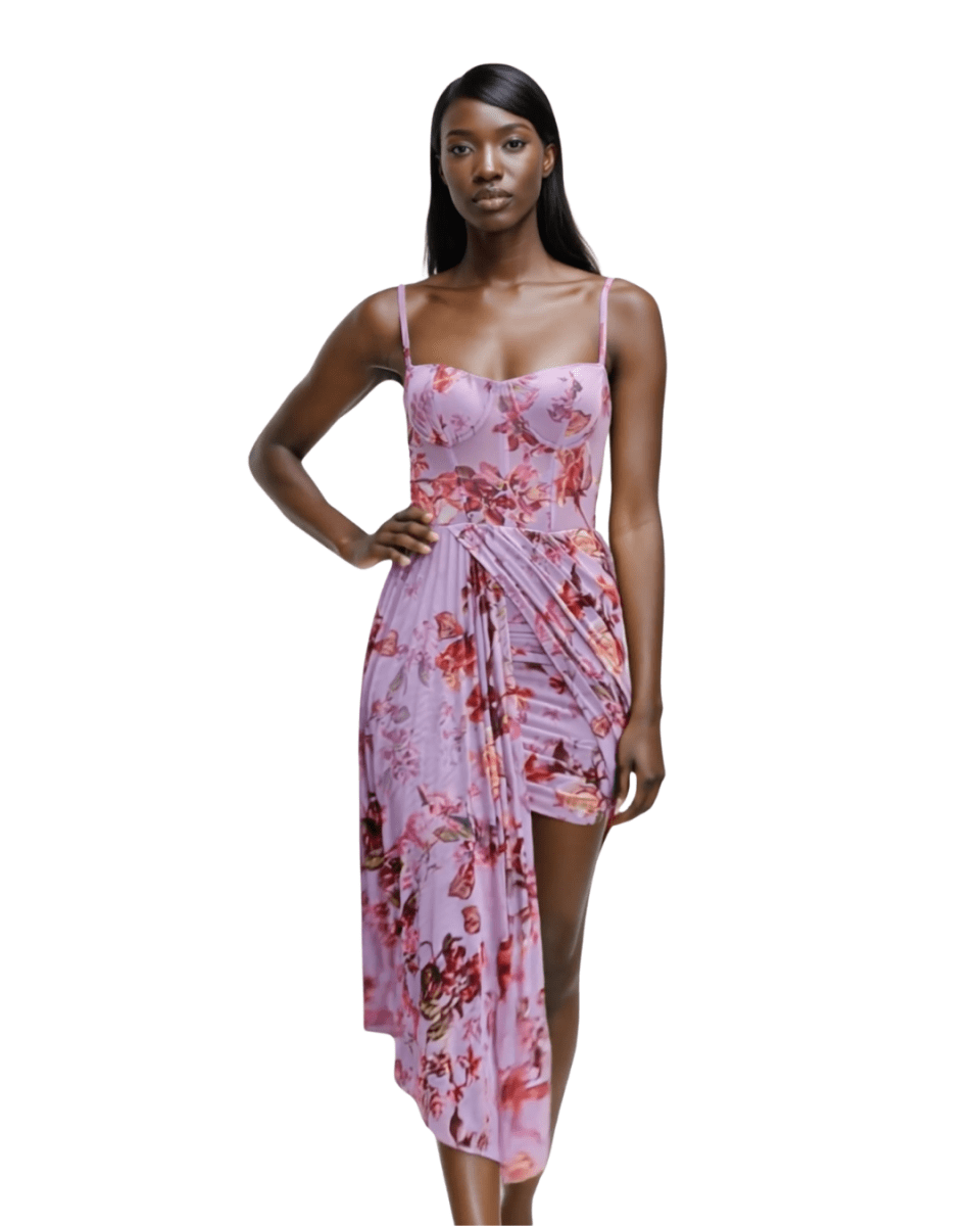 PatBO - Floral Haze Bustier Mini Dress