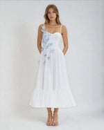 Flutter Poplin Butterfly Midi Dress – Off White