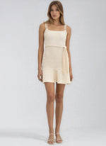 Metallic Knit Mini Dress – Off White