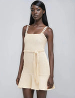 Metallic Knit Mini Dress – Off White