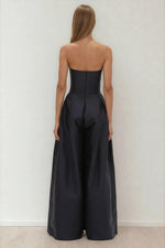 Taffeta Bloom Jumpsuit – Black